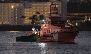 La Guardamar Talía de Salvamento Marítimo regresa a Gran Canaria tras tras una operación de rescate e 152 kilómetros al sur de la isla el pasado 27 de junio.