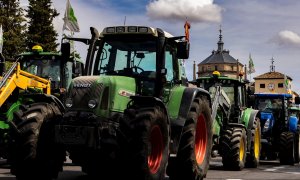 Vista de la manifestación de la organización agraria Unión de Uniones de Castilla-La Mancha el sábado 19 de junio de 2021 en Toledo para reclamar ayudas.