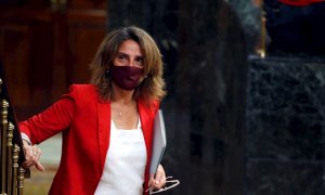 La ministra para la Transición Ecológica, Teresa Ribera, tras su intervención en el pleno este miércoles.