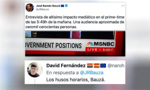 Bauzá se mofa de una entrevista a Sánchez en la MSNBC y desata el cachondeo: "¿Conoces los husos horarios?"
