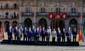 Foto de familia antes de celebrarse la Conferencia de Presidentes en Salamanca.