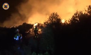 El incendio declarado ayer en Rafelguaraf (Valencia), cada vez más cerca de estar controlado