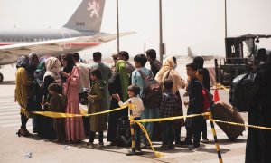 Evacuación en el aeropuerto de Kabul