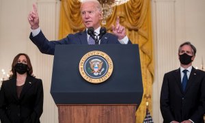 20/08/2021 Joe Biden, junto a Kamala Harris y Antony Blinkin