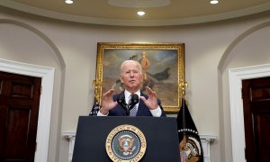 Joe Biden, presidente de EEUU, habla sobre Afganistán en la Casa Blanca.