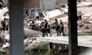 El edificio de tres plantas que se ha derrumbado en una urbanización de Peñíscola (Castellón).