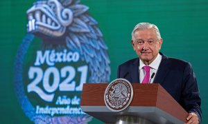 El presidente de México, Andrés Manuel López Obrador, durante una rueda de prensa en Palacio Nacional, en Ciudad de México (México). EFE/Presidencia de México