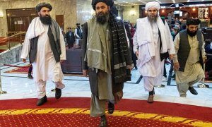 Imagen de la delegación Talibán que acudió a las negociaciones de Moscú con EEUU.