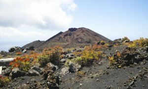 Vista general de uno de los volcanes de Cumbre Vieja, una zona al sur de la isla que podría verse afectada por una posible erupción volcánica