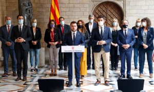 La compareixença conjunta del Govern d'aquest divendres per reclamar l'alliberament "immediat" de Carles Puigdemont.
