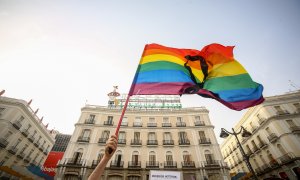 Concentración contra las agresiones LGTBfóbicas en la Puerta del Sol.