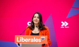 La presidenta de Cs, Inés Arrimadas, durante un encuentro con liberales europeos celebrado el pasado domingo.
