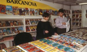 Un estand de l'editorial Barcanova del 1991.