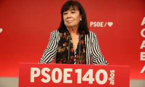 La presidenta del PSOE, Cristina Narbona en rueda de prensa tras la reunión de la Comisión Ejecutiva Federal del PSOE, en Madrid (España)