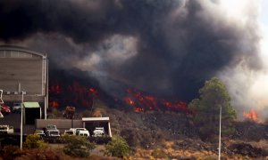 La zona industrial arrasada este lunes por la colada de lava.