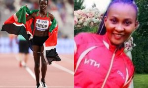 Las atletas kenianas Agnes Jebet Tirop y Edith Muthoni.