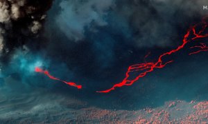 Imagen de la erupción de La Palma este 14 de octubre de 2021.