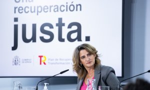 La vicepresidenta tercera y ministra de Transición Ecológica y Reto Demográfico, Teresa Ribera, comparece tras la reunión del Consejo de Ministros en Moncloa, a 26 de octubre de 2021, en Madrid.