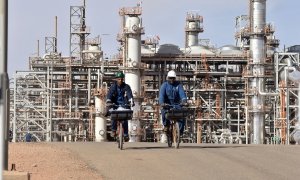 Una fotografía tomada el 16 de enero de 2018 en la planta de gas de In Amenas, a 1.300 kilómetros (800 millas) al sureste de Argel.