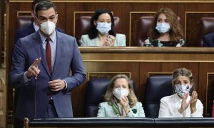 20/10/2021.- El presidente del Gobierno, Pedro Sánchez, interviene en una sesión de control al Gobierno en el Congreso de los Diputados. Eduardo Parra / Europa Press