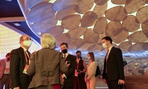 El Ministro de Cultura y Deporte Miquel Iceta, visita el interior del pabellón de España en la Expo Dubái.