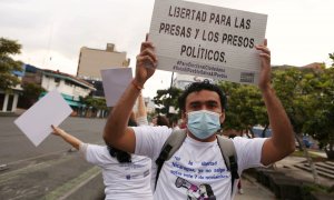 Manifestación de hace unos días en Costa Rica por la libertad de los presos políticos de Nicaragua.