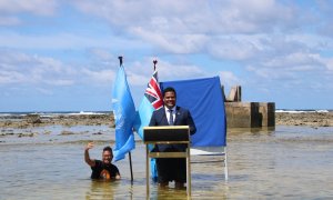 08/11/2021El ministro de Justicia, Comunicación y Relaciones Exteriores de Tuvalu, Simon Kofe