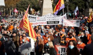 La manifestació d'aquest dissabte, 13 de novembre, a Barcelona contra la reforma de les pensions.