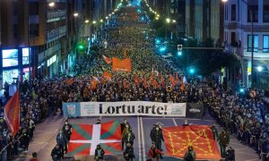 Manifestación contra la ultraderecha y el autoritarismo en Bilbao.