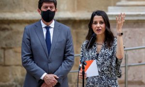 El vicepresidente de la Junta de Andalucía, Juan Marín, junto a la presidenta nacional de Cs, Inés Arrimadas, en una imagen de archivo.