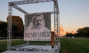 Acto conmemorativo en Washington (EEUU) por el asesinato del periodista saudí Jamal Khashoggi el pasado 1 de octubre de 2021.