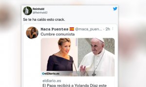 La secretaria de Comunicación del PP de Madrid llama "cumbre comunista" al encuentro del Papa y Yolanda Díaz: "Desquiciados no, lo siguiente"