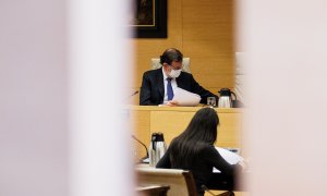 El expresidente del Gobierno, Mariano Rajoy, al inicio de su comparecencia en la comisión que investiga la operación ‘Kitchen’, en el Congreso de los Diputados E.P./Alejandro Martínez Vélez