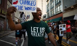 Manifestación en Nueva York por la muerte de George Floyd.