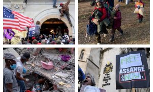 Collage de fotografías de algunas de las noticias más importantes a nivel mundial este 2021.