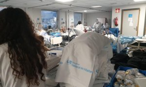 Imagen de la sala de urgencias para pacientes de covid del Hospital La Paz de Madrid el pasado 25 de diciembre.