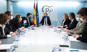 Pablo Casado presidiendo el Comité de Dirección Nacional del PP, en una imagen de archivo.