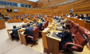 Vista general de las Cortes de Castilla y León, en Valladolid, el 22 de marzo de 2021.