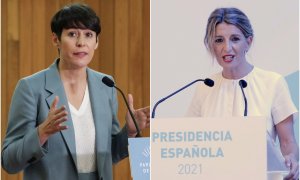 Ana Pontón, portavoz nacional del Bloque Nacionalista Galego, y Yolanda Díaz, ministra de Trabajo.