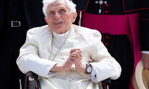 22/06/2020 El Papa Emérito Benedicto XVI en el aeropuerto de Múnich