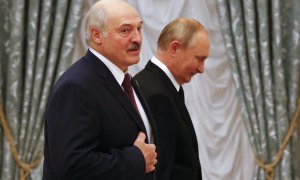El presidente ruso, Vladimir Putin, y su homólogo bielorruso, Alexander Lukashenko, durante una conferencia de prensa en el Kremlin, a 9 de septiembre de 2021.