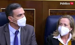 Las reacciones de Pedro Sánchez, Nadia Calviño y Yolanda Díaz ante el antes y después de la votación de la reforma laboral