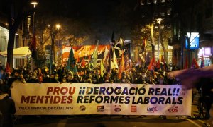 Manifestació del dissabte 29 de gener a Barcelona contra la reforma laboral.