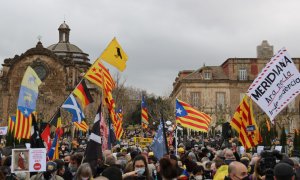 12/02/2022 - La concentració de l'ANC d'aquest dissabte davant del Parlament per criticar la "inacció" dels partits independentistes.