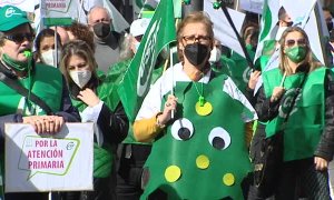 Protesta de los sanitarios ante el Ministerio de Sanidad