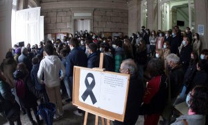 18/02/22. Minuto de silencio en Pontevedra por las víctimas del naufragio del barco Villa de Pitanxo, a 18 de febrero de 2022.