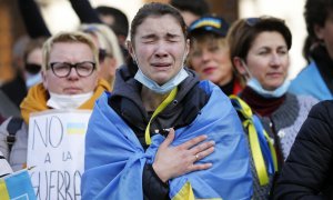 Cientos de ucranianos se manifiestan este sábado por las calles de Alicante contra el ataque ruso en el país.