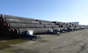 Tuberías para el gasoducto Nord Stream 2 en Mukran, Alemania.