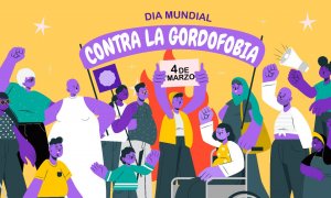 04/03/2022 Cartel de la acción reivindicativa colectiva para resignificar el Día Mundial contra la Obesidad y renombrarlo como Día contra la gordofobia