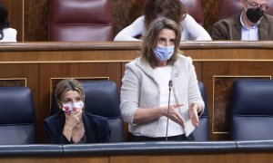 9/3/22-La vicepresidenta tercera y ministra para la Transición Ecológica y el Reto Demográfico, Teresa Ribera, interviene en una sesión plenaria, en el Congreso de los Diputados, a 9 de marzo de 2022, en Madrid.